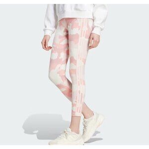 adidas Plus Size Camo Print Three Stripe Leggings Pink 1X
